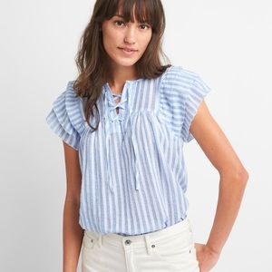 GAP blue & white striped top